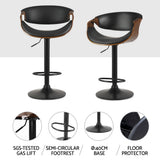NNEDSZ Artiss 4x Bar Stools Gas Lift Leather w/Armrest