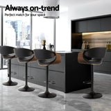 NNEDSZ Artiss 4x Bar Stools Gas Lift Leather w/Armrest
