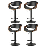NNEDSZ Artiss 4x Bar Stools Gas Lift Leather w/Armrest