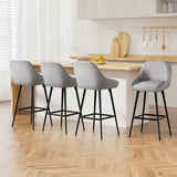 NNEDSZ Artiss 4x Bar Stools Upholstered Stool Counter Seat Kitchen Dining Chairs