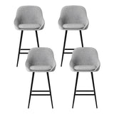 NNEDSZ Artiss 4x Bar Stools Upholstered Stool Counter Seat Kitchen Dining Chairs
