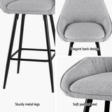 NNEDSZ Artiss 4x Bar Stools Upholstered Stool Counter Seat Kitchen Dining Chairs