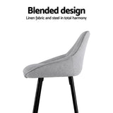 NNEDSZ Artiss 4x Bar Stools Upholstered Stool Counter Seat Kitchen Dining Chairs