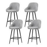 NNEDSZ Artiss 4x Bar Stools Upholstered Stool Counter Seat Kitchen Dining Chairs
