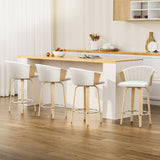 NNEDSZ Artiss 4x Bar Stools Swivel Leather Chairs Wooden