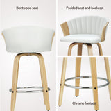 NNEDSZ Artiss 4x Bar Stools Swivel Leather Chairs Wooden