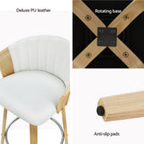 NNEDSZ Artiss 4x Bar Stools Swivel Leather Chairs Wooden