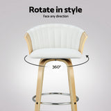 NNEDSZ Artiss 4x Bar Stools Swivel Leather Chairs Wooden