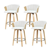 NNEDSZ Artiss 4x Bar Stools Swivel Leather Chairs Wooden
