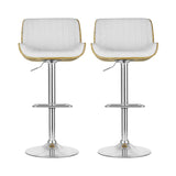 NNEDSZ 2x Bar Stools Adjustable Leather Chairs