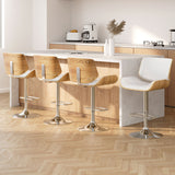 NNEDSZ Artiss 4x Bar Stools Adjustable Leather Chairs