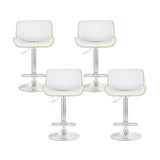 NNEDSZ Artiss 4x Bar Stools Adjustable Leather Chairs