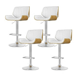 NNEDSZ Artiss 4x Bar Stools Adjustable Leather Chairs