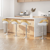 NNEDSZ Artiss 4x Bar Stools Adjustable Leather Padded White