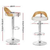 NNEDSZ Artiss 4x Bar Stools Adjustable Leather Padded White