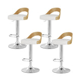 NNEDSZ Artiss 4x Bar Stools Adjustable Leather Padded White