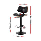 NNEDSZ Artiss 2x Bar Stools Kitchen Dining Chairs Gas Lift Stool Wooden Leather Black