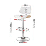 NNEDSZ Artiss Bar Stools Kitchen Dining Chairs Gas Lift Stool Wooden Leather White