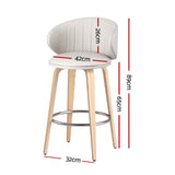 NNEDSZ 2x Artiss Bar Stools Dining Chairs Contoured Leather Wood Stool