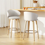 NNEDSZ 2x Artiss Bar Stools Dining Chairs Contoured Leather Wood Stool