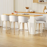NNEDSZ 4x Artiss Bar Stools Dining Chairs Contoured Leather Wood Stool