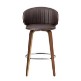NNEDSZ 4x Artiss Bar Stools Dining Chairs Contoured Leather Wood Stool