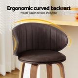 NNEDSZ 4x Artiss Bar Stools Dining Chairs Contoured Leather Wood Stool