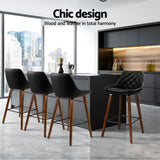 NNEDSZ Artiss 4x Bar Stools PU Seat Wooden