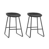 NNEDSZ 2x Bar Stools Kitchen Dining Chairs Counter Stool PU Leather Metal