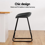 NNEDSZ 2x Bar Stools Kitchen Dining Chairs Counter Stool PU Leather Metal