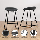 NNEDSZ 2x Bar Stools Kitchen Dining Chairs Counter Stool PU Leather Metal