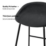 NNEDSZ 2x Bar Stools Kitchen Dining Chairs Counter Stool PU Leather Metal