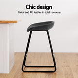 NNEDSZ Artiss 4x Bar Stools Kitchen Dining Chairs Counter Stool PU Leather Metal