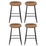 NNEDSZ Artiss 4x Bar Stools Kitchen Dining Chairs Counter Stool PU Leather Metal Brown
