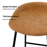 NNEDSZ Artiss 4x Bar Stools Kitchen Dining Chairs Counter Stool PU Leather Metal Brown