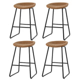 NNEDSZ Artiss 4x Bar Stools Kitchen Dining Chairs Counter Stool PU Leather Metal Brown