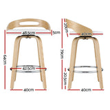 NNEDSZ Artiss 4x Bar Stools Swivel Dining Chairs Low Back Counter Seat PU Cushion