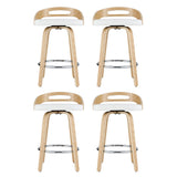 NNEDSZ Artiss 4x Bar Stools Swivel Dining Chairs Low Back Counter Seat PU Cushion