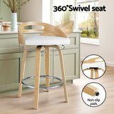 NNEDSZ Artiss 4x Bar Stools Swivel Dining Chairs Low Back Counter Seat PU Cushion