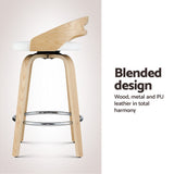 NNEDSZ Artiss 4x Bar Stools Swivel Dining Chairs Low Back Counter Seat PU Cushion