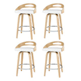 NNEDSZ Artiss 4x Bar Stools Swivel Dining Chairs Low Back Counter Seat PU Cushion