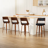 NNEDSZ Artiss 4x Bar Stools Swivel Leather Chair 65cm