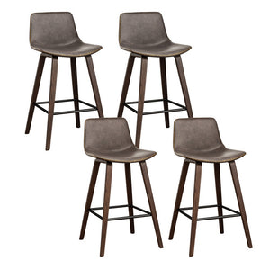 NNEDSZ Artiss 4x Bar Stools Vintage Leather Wooden