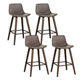 NNEDSZ Artiss 4x Bar Stools Vintage Leather Wooden
