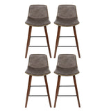 NNEDSZ Artiss 4x Bar Stools Vintage Leather Wooden