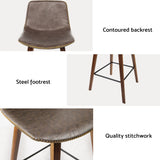 NNEDSZ Artiss 4x Bar Stools Vintage Leather Wooden