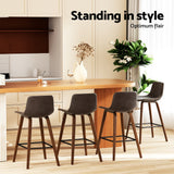 NNEDSZ Artiss 4x Bar Stools Vintage Leather Wooden