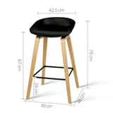 NNEDSZ 4x Artiss Bar Stools Kitchen Counter Stool Dining Chairs Wooden Black