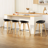 NNEDSZ 4x Artiss Bar Stools Kitchen Counter Stool Dining Chairs Wooden Black