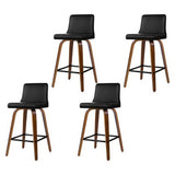 NNEDSZ Artiss 4x Bar Stools Swivel Leather Padded Wooden